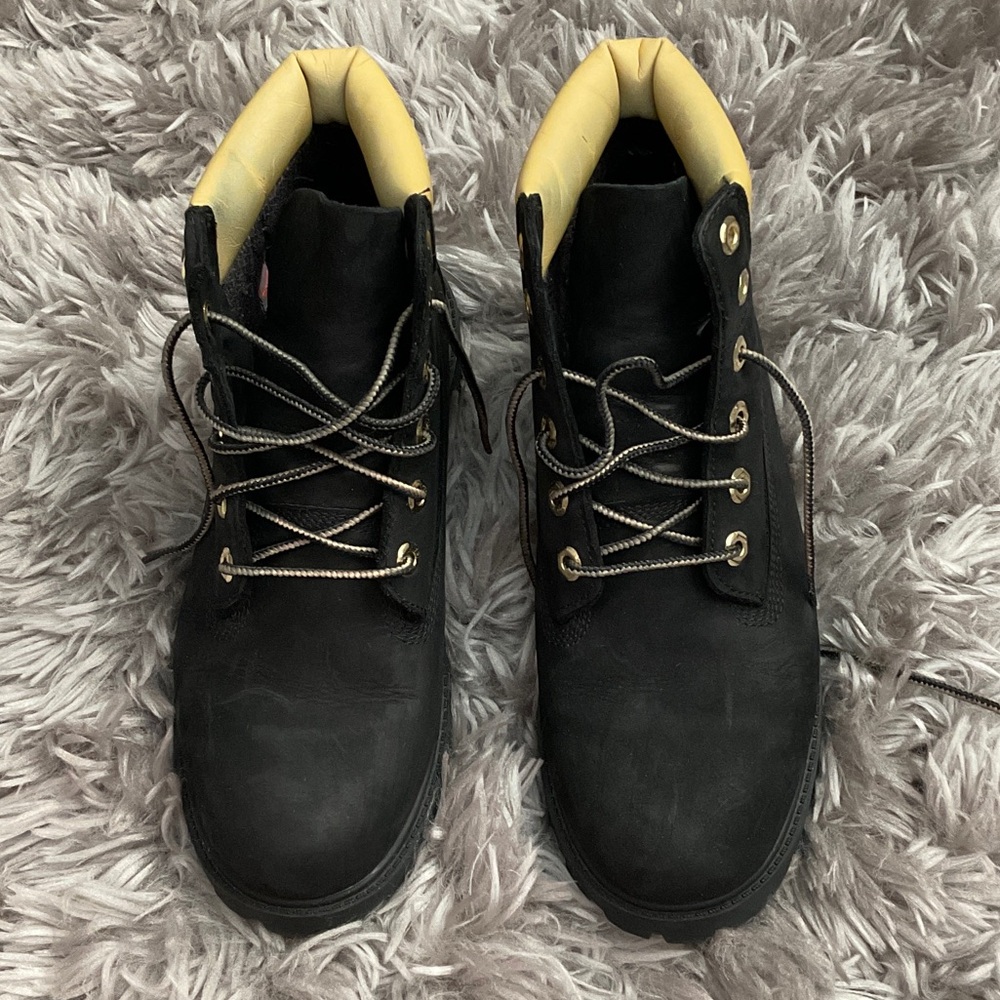 Timberland GS 6" Premium Waterproof Boots in Blk & Gold size 7Y w box